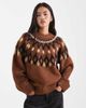 ASOS DESIGN ASOS DESIGN eyelash yoke placement sweater in toffee-Auburn - 1