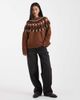 ASOS DESIGN ASOS DESIGN eyelash yoke placement sweater in toffee-Auburn - 3