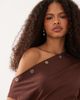 ASOS DESIGN ASOS DESIGN eyelet detail off the shoulder mini dress in brown - 2