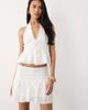 ASOS DESIGN ASOS DESIGN eyelet mini skirt with lace trim detailing in white - 3