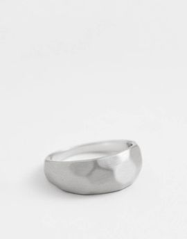 ASOS DESIGN ASOS DESIGN faceted geometric ring in silver
