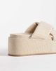 ASOS DESIGN ASOS DESIGN Factor cross strap flatform sandals in natural-Neutral - 3