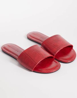 ASOS DESIGN ASOS DESIGN Faith flat sandals in red croc