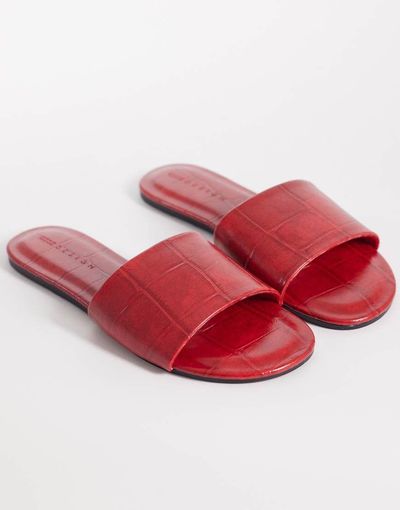 ASOS DESIGN ASOS DESIGN Faith flat sandals in red croc