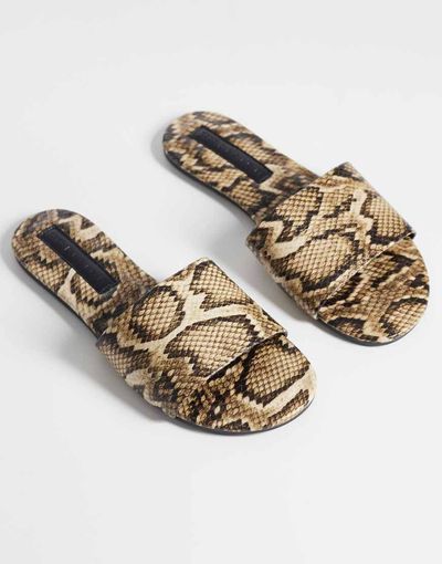 ASOS DESIGN ASOS DESIGN Faith flat sandals in snake pu-Multi