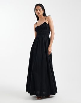 ASOS DESIGN ASOS DESIGN Faith shirred beach maxi sundress in black