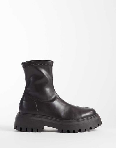ASOS DESIGN ASOS DESIGN Fall chunky sock ankle boots in chocolate-Brown