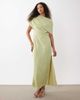 ASOS DESIGN ASOS DESIGN fallen shoulder midi dress in sage-Green - 1