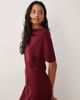 ASOS DESIGN ASOS DESIGN fallen shoulder slinky midi dress in burgundy-Red - 2