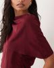 ASOS DESIGN ASOS DESIGN fallen shoulder slinky midi dress in burgundy-Red - 3