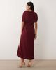 ASOS DESIGN ASOS DESIGN fallen shoulder slinky midi dress in burgundy-Red - 4