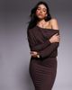 ASOS DESIGN ASOS DESIGN fallen shoulder slouchy batwing midi dress in chocolate-Brown - 2