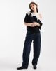 ASOS DESIGN ASOS DESIGN fallen shoulder with lace trim top-Black - 2