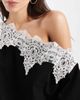 ASOS DESIGN ASOS DESIGN fallen shoulder with lace trim top-Black - 4