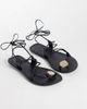 ASOS DESIGN ASOS DESIGN Fantasy premium skinny strap sandals with nuggets in black leather - 1