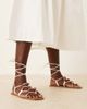 ASOS DESIGN ASOS DESIGN Faroe strappy beaded flat sandals in white - 1
