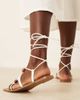 ASOS DESIGN ASOS DESIGN Faroe strappy beaded flat sandals in white - 2