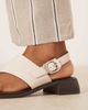 ASOS DESIGN ASOS DESIGN Farrow asymmetric toe loop heeled sandals in beige-Neutral - 2