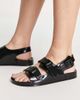 ASOS DESIGN ASOS DESIGN Fate jelly flat sandals with buckles in black - 4
