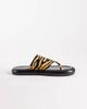 ASOS DESIGN ASOS DESIGN Fate premium chunky toe thong in hair on real leather with tiger print-Multi - 1