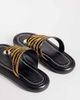 ASOS DESIGN ASOS DESIGN Fate premium chunky toe thong in hair on real leather with tiger print-Multi - 2