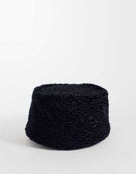 ASOS DESIGN ASOS DESIGN faux astrakhan pillbox hat in black