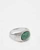 ASOS DESIGN ASOS DESIGN faux blue stone signet ring in silver - 1