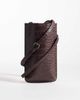 ASOS DESIGN ASOS DESIGN faux croc leather crossbody pouch in brown - 2
