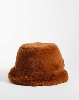 ASOS DESIGN ASOS DESIGN faux fur bucket hat in orange