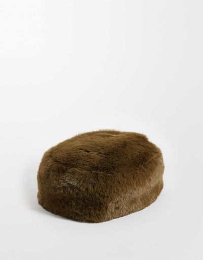 ASOS DESIGN ASOS DESIGN faux fur pillbox hat in green
