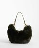 ASOS DESIGN ASOS DESIGN faux fur shoulder bag in green - 1