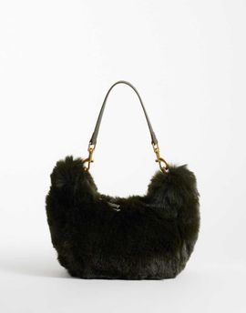 ASOS DESIGN ASOS DESIGN faux fur shoulder bag in green