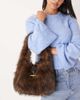 ASOS DESIGN ASOS DESIGN faux fur tote bag with metal hardware detail in dark brown-Navy - 1