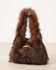 ASOS DESIGN ASOS DESIGN faux fur tote bag with metal hardware detail in dark brown-Navy - 2