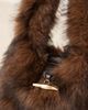 ASOS DESIGN ASOS DESIGN faux fur tote bag with metal hardware detail in dark brown-Navy - 3