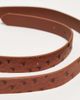 ASOS DESIGN ASOS DESIGN faux leather belt in ostrich skin texture with wooden buckle-Brown - 2