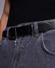 ASOS DESIGN ASOS DESIGN faux leather belt with cross and chain attachment in black - 2