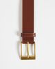 ASOS DESIGN ASOS DESIGN faux leather belt with gold buckle in tan-Brown - 2