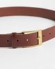 ASOS DESIGN ASOS DESIGN faux leather belt with gold buckle in tan-Brown - 3