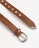 ASOS DESIGN ASOS DESIGN faux leather belt with metal eyelet and metal tip detail in brown - 2