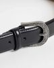 ASOS DESIGN ASOS DESIGN faux leather belt with western pattern buckle and stitch edge in black - 3