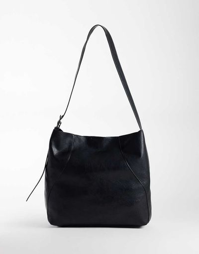ASOS DESIGN ASOS DESIGN faux leather bucket bag in black
