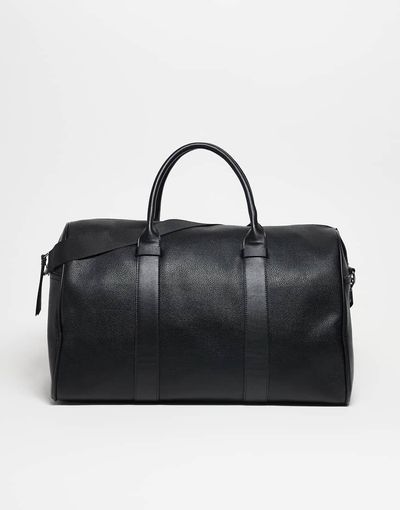 ASOS DESIGN ASOS DESIGN faux leather carryall bag in black