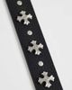 ASOS DESIGN ASOS DESIGN faux leather cross studded belt with western textured buckle in black - 2