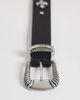 ASOS DESIGN ASOS DESIGN faux leather cross studded belt with western textured buckle in black - 3