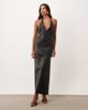 ASOS DESIGN ASOS DESIGN faux leather deep plunge maxi dress in black - 1