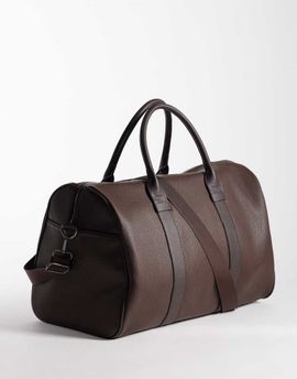 ASOS DESIGN ASOS DESIGN faux leather duffle bag in brown