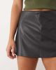 ASOS DESIGN ASOS DESIGN faux leather mini pelmet skort with slit in black - 3