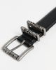 ASOS DESIGN ASOS DESIGN faux leather pebbled belt with engraved burnished buckles in black - 1