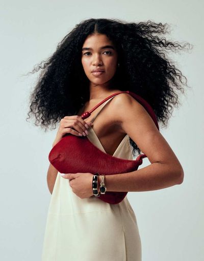 ASOS DESIGN ASOS DESIGN faux leather pony affect shoulder bag in red-Black